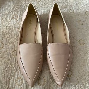 Nine West Nude Leather Loafer Flats